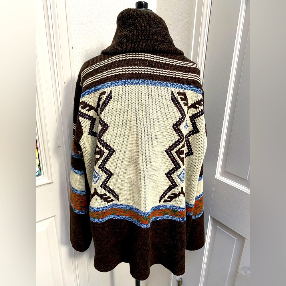 * Vintage 1980’s Aztec Style Southwestern XXL Sweater - Picture 2 of 9